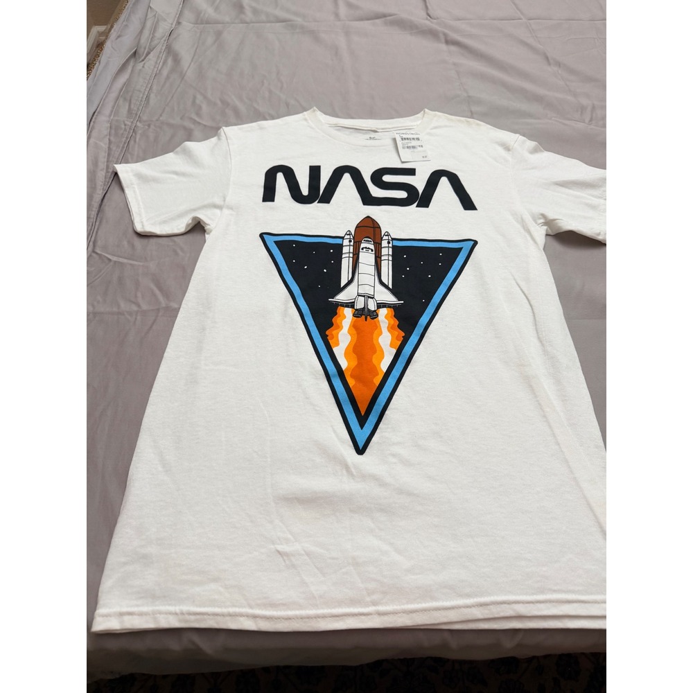NASA Space Shuttle Graphic T-Shirt White Mens Small NWT Short Sleeve Cotton